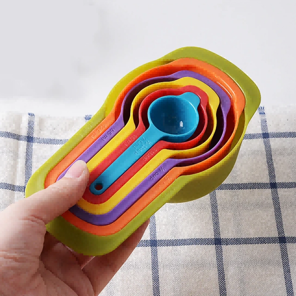 6/12 PcsRainbow Measuring Cup Colored Plastic Flour Measuring Spoon Scale Measuring Spoon Set Baking Accessories Kitchen Tools 6/12 PcsRainbow Measuring Cup Colored Plastic Flour Measuring Spoon Scale Measuring Spoon Set Baking Accessories Kitchen Tools