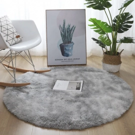 Plush round carpet Modern living room 2023 decorative tie-dye gradient color non-slip mat Bedroom children's bed fluffy soft mat