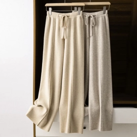 New Autumn and Winter Women Cashmere Fashion Pants Knitted Loose Cashmere Women Pants Women